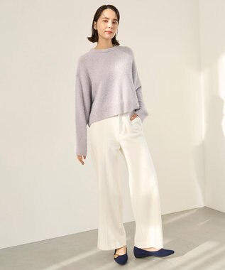 UNFILO L ラメシャギー  ニット ラベンダ―