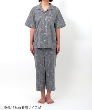 ワコール／睡眠科学 パジャマ 5分袖 半袖 8分丈 綿100%(本体) 天竺素材 レディース YDT152 睡眠科学／ワコール グレー
