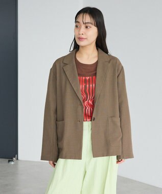 CRAFT STANDARD BOUTIQUE リネンライクオーバーサイズジャケット Brown