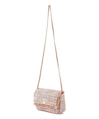 23区 GIOLICAツイード ショルダーバッグ テラコッタミックス