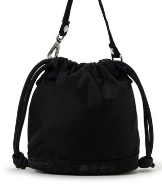 LeSportsac DRAWSTRING BUCKET CHARM/リサイクルドブラックJP リサイクルドブラックJP