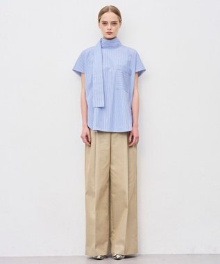 uncrave THOMAS MASON ボウタイブラウス ブルーストライプ