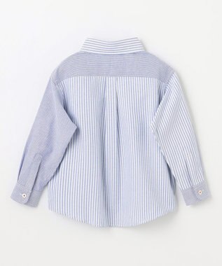 J.PRESS KIDS 【100-130cm】オックスフォード ストライプコンビシャツ ブルー系1