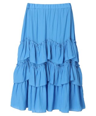 earth music&ecology ランダムティアードボリュームスカート Blue