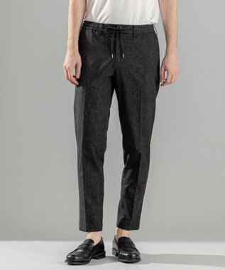 新型・新柄【洗える/ストレッチ/シワになりにくい/セットアップ対応可】クールドッツストレッチ ドロスト付テーパードパンツ / PEGG CONVERTIBLE