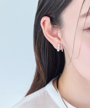 Phoebe 〈シリーズ累計販売15000点突破！〉ダブルデコレイトカフイヤリング　シルバー