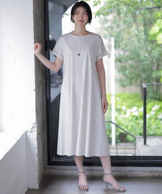 J.PRESS LADIES S コットンスムース ワンピース グレージュ系