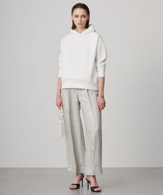 ICB 【日本製】トリアセリネンシャイニーツイル ワイドパンツ ライトグレー系