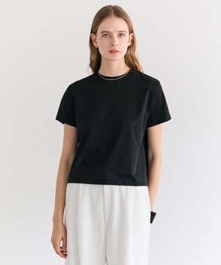 BEIGE， DIOP / スビンコットン クロップドTシャツ Black