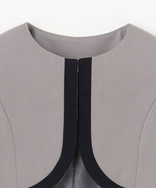 ANY KIDS ボレロ付き ワンピース グレー×ネイビーチェック