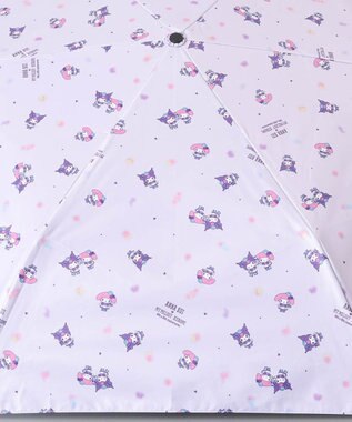 AURORA 【 ANNA SUI（アナ スイ）】マイメロディ&クロミ 晴雨兼用傘（折りたたみ傘）総柄 パープル