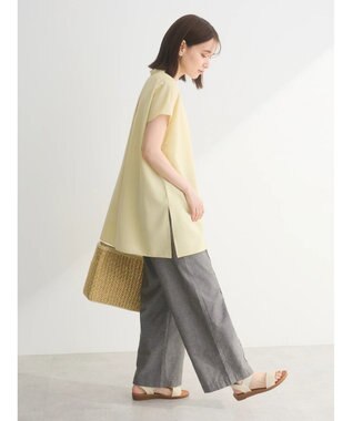 Green Parks 接触冷感　比翼ボタンチュニック Yellow