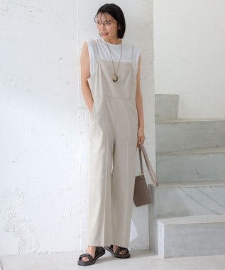 23区 L 【洗える】スビンハイツイストコットン ノースリーブ ニット ホワイト系