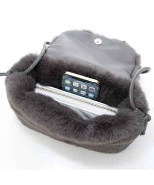 UNBILLION カシュカシュ cachecache / エコファーシンプルフラップショルダー GY