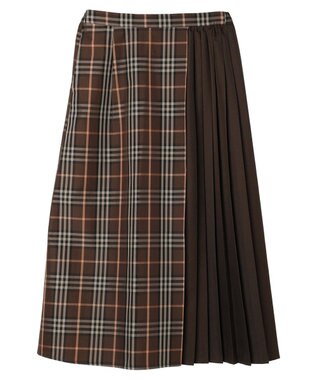 Green Parks アシメサイドプリーツスカート Brown