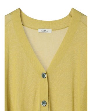 earth music&ecology 接触冷感シアーＢＩＧカーディガン Yellow
