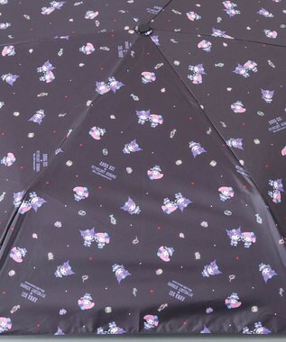 AURORA 【 ANNA SUI（アナ スイ）】マイメロディ&クロミ 晴雨兼用傘（折りたたみ傘）総柄 ブラック