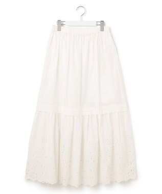 23区 【SLOW/一部店舗限定】フラワーエンブロイダリー スカート ホワイト系