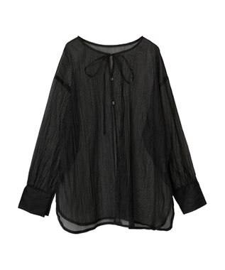 Green Parks ・ＥＬＥＮＣＡＲＥ　ＤＵＥ　２ｗａｙシアーブラウス Black