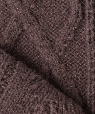 Feroux 【洗える】金釦ケーブル ニット ダークブラウン系