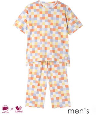 ワコール／睡眠科学 パジャマ 綿100%(本体) 天竺素材 5分袖 半袖 7分丈 メンズ YGT154 睡眠科学／ワコール
