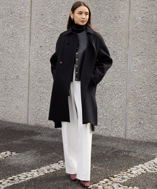 23区 L 【滝沢眞規子さん着用/Oggi掲載】MANTECOPure リバーコート ブラック系