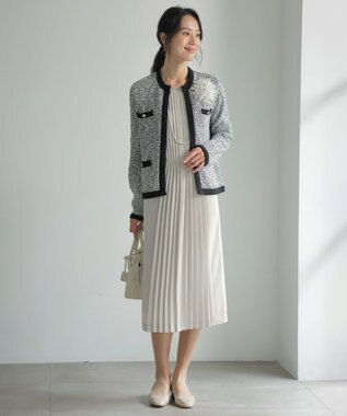 J.PRESS LADIES 【2way】ロングパール ネックレス シルバー系