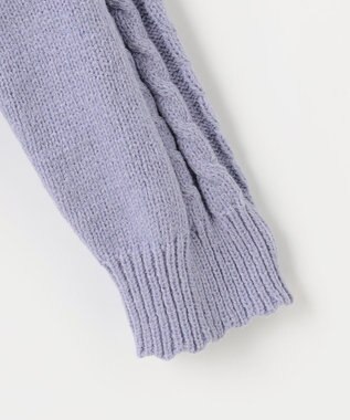 ANY KIDS 肩フリルハートケーブルニット サックスブルー