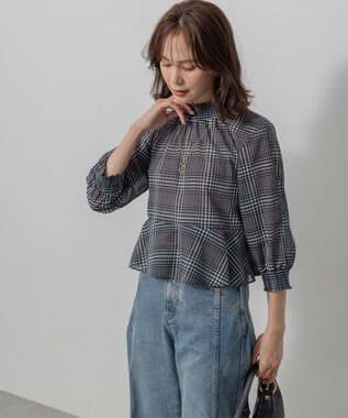 組曲 L ライトトロピカルティアード ブラウス ブラック系3