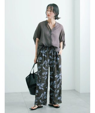 Te chichi 【7色展開】シャンブレーボイルドルマンシャツ チャコールグレー