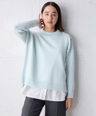 UNFILO 肩釦ハイネックニット ミント