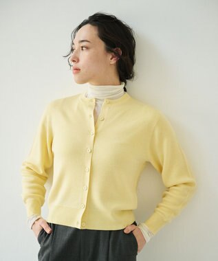 #Newans 【カシミヤ混】コンパクトニットカーディガン イエロー