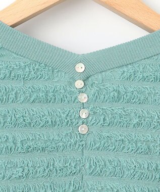 組曲 【WEB限定】カットジャガードドルマンスリーブ ニット ブルー系