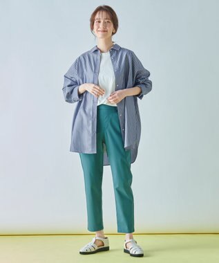 ANY L 【ウエストゴム/ストレッチ】大人の７daysデイリーパンツ グリーン