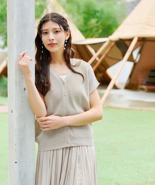 Tiaclasse 【洗える】リネンタッチカーディガン アイボリー