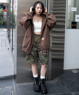 WEGO ワーカーズフードブルゾン ブラウン