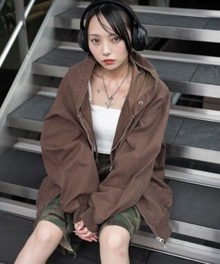 WEGO ワーカーズフードブルゾン ブラウン