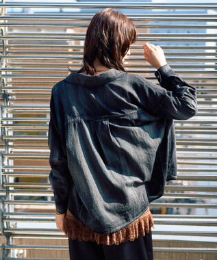 YECCA VECCA シアーデニムシャツ Black