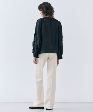 BEIGE， 【洗える】CUPHEA / センタープレス入りフレアパンツ Ecru