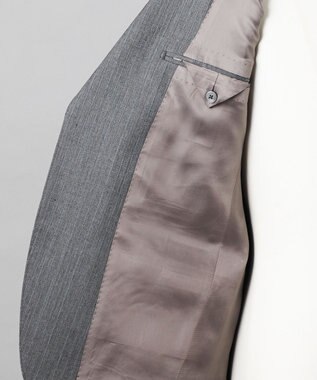 GOTAIRIKU 【御幸毛織】ドライスピナーツイルストレッチスーツ_グレーストライプ ライトグレー系1