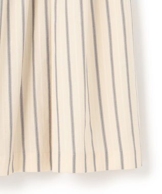23区 【SLOW/洗える】コットンナイロンストライプ タックフレア スカート アイボリーストライプ