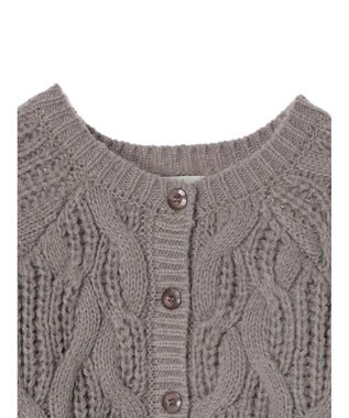 earth music&ecology ｍｉｘケーブルカーディガン Gray Beige