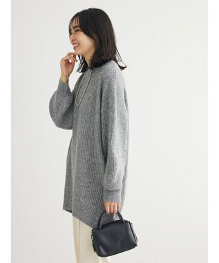 Green Parks ＭＩＸ畦ニットチュニック Gray