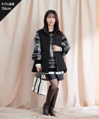 Tiaclasse 【安田美沙子さん着用・4way】ストレッチタフタショートダウン ブラック