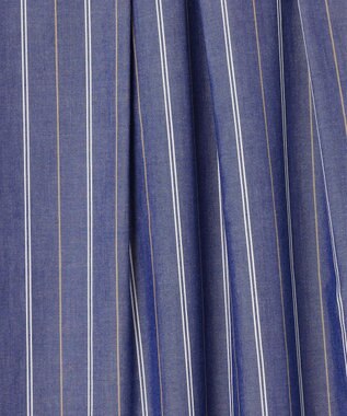 J.PRESS LADIES L 【洗える】 セルロース タイプライター ストライプ フレアー スカート ネイビー系1