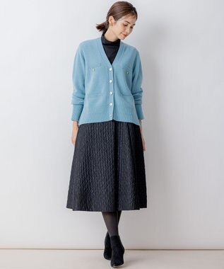 組曲 【WEB限定】ウールカシミヤミックス カーディガン パウダーブルー