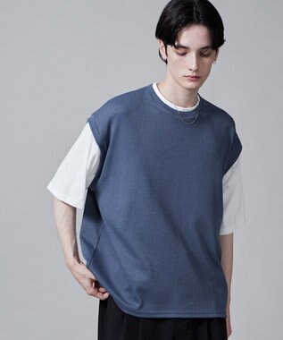 WEGO フェイクレイヤードベストT（S） ネイビー