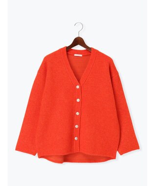 Te chichi 起毛ミドルVネックカーディガン オレンジ