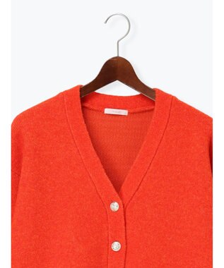 Te chichi 起毛ミドルVネックカーディガン オレンジ