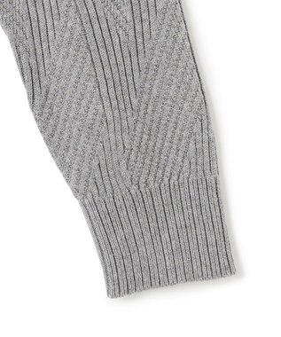 JOSEPH HOMME  新柄【洗える】シルクバルキー　　ハイネックジップアップニット ライトグレー系